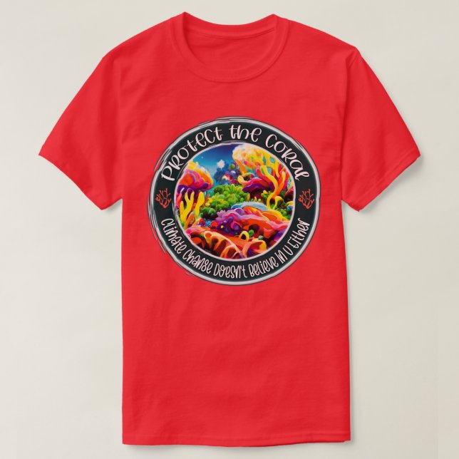 Camiseta Guardar arrecife de coral agua profunda azul acuát (Diseño del anverso)