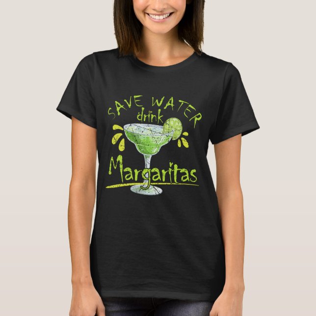 Camiseta Guardar bebida de agua Margarita Bebida Amante (Anverso)