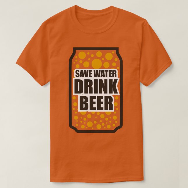 Camiseta Guardar cerveza de bebida de agua 2 (Diseño del anverso)