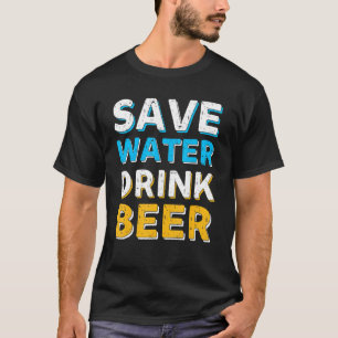 Camiseta Guardar cerveza de bebida de agua diciendo 'Cuido'