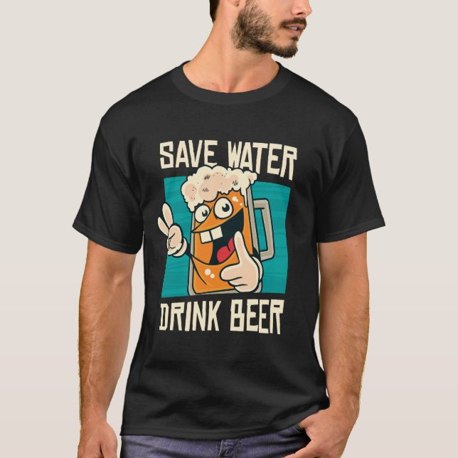 Camiseta Guardar cerveza para beber agua (Anverso)