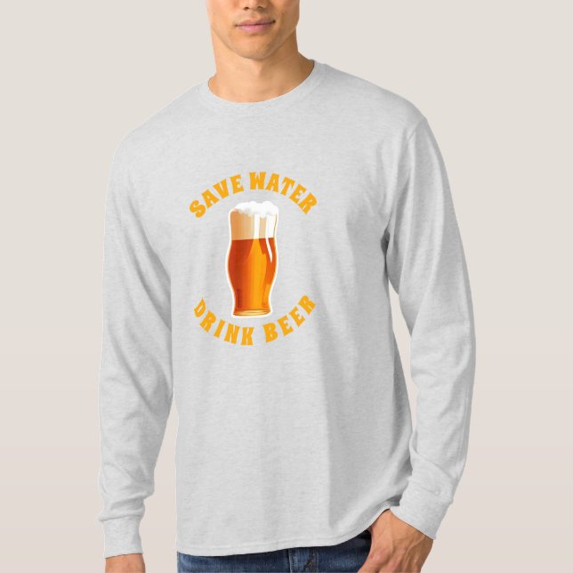 Camiseta Guardar cerveza para beber agua (Anverso)