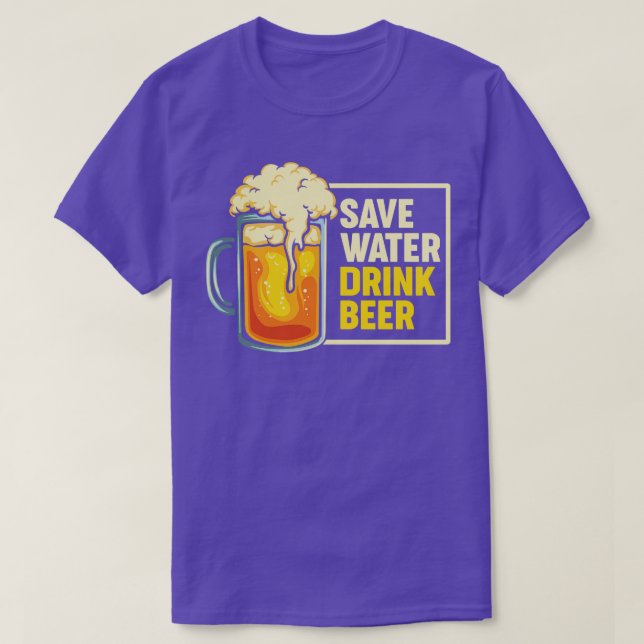 Camiseta Guardar cerveza para beber agua (Diseño del anverso)
