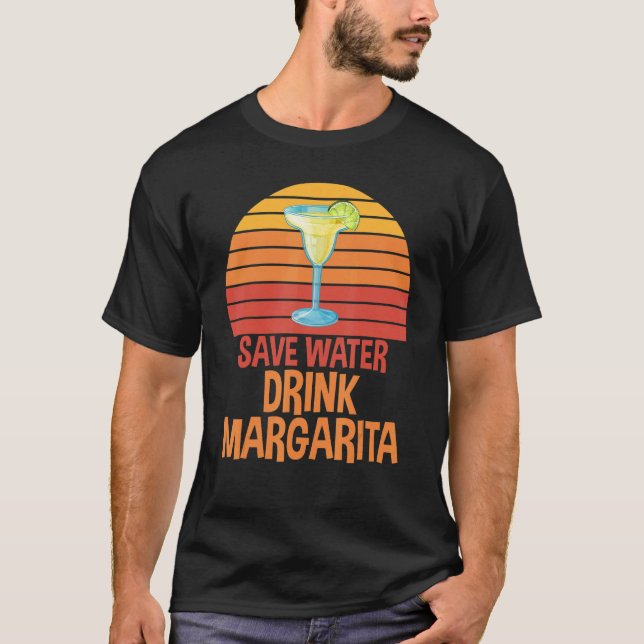 Camiseta Guardar El Bebida De Agua Margarita Sarcástica Par (Anverso)