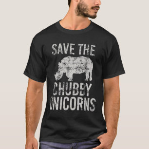 Camiseta GUARDAR EL CHUBBY UNICORNS Hombres Rinocerontes Mu