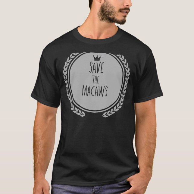 Camiseta Guardar el MACAW animal de MACAWS (Anverso)