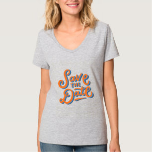 Camiseta Guardar la fecha Diseño de tipografía elegante