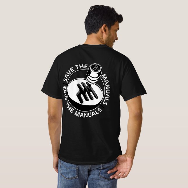 Camiseta guardar la transmisión de manuales (Reverso completo)