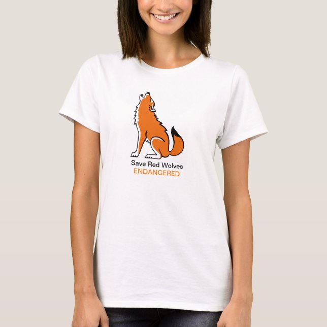 Camiseta Guardar los WOLVES Rojos - Gráfico animal en pelig (Anverso)
