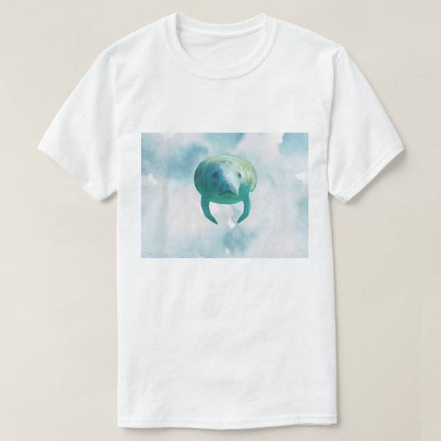 Camiseta Guardar Manatees Manatee Watercolor Art (Diseño del anverso)