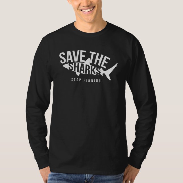 Camiseta Guardar tiburones Dejar de finalizar (Anverso)