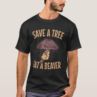 Camiseta Guardar un árbol comiendo un castor para un animal