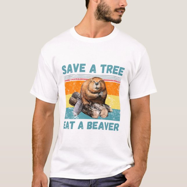 Camiseta Guardar un árbol como un castor (Anverso)