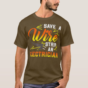 Camiseta Guardar una tira de alambre de un técnico de elect