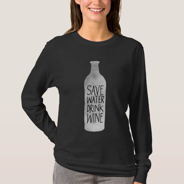Camiseta Guardar vino para beber agua (Anverso)