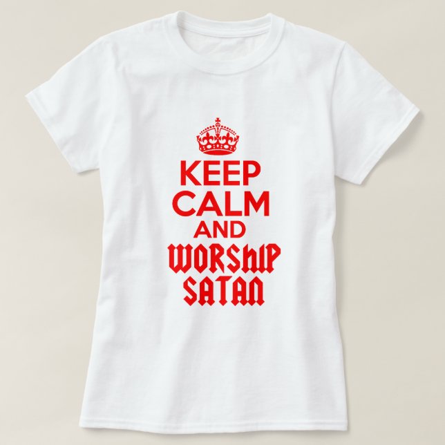 Camiseta Guarde la adoración tranquila Satan (Diseño del anverso)