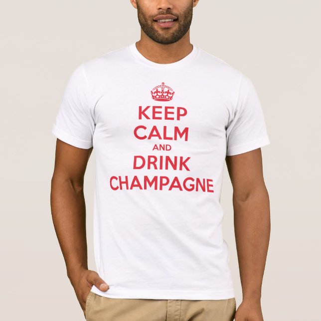 Camiseta Guarde la bebida tranquila Champán (Anverso)