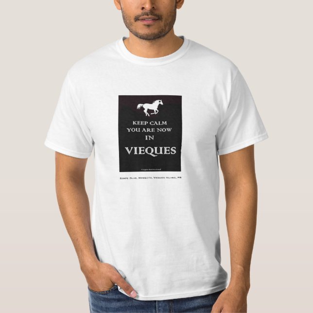 Camiseta GUARDE LA CALMA que usted ahora está en la (Anverso)