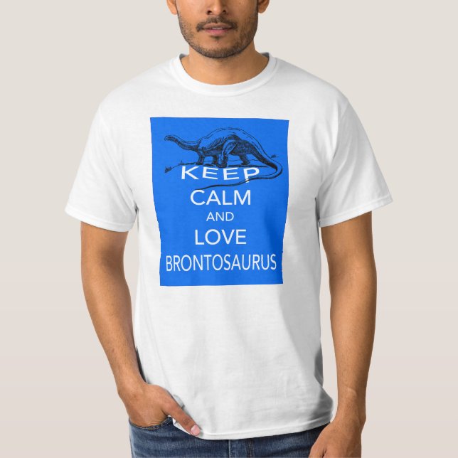 Camiseta Guarde la calma y ame el diseño del dinosaurio del (Anverso)