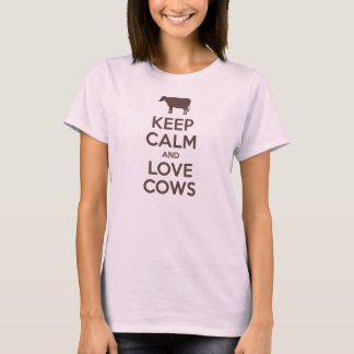 Camiseta Guarde la calma y ame las vacas (la moca)