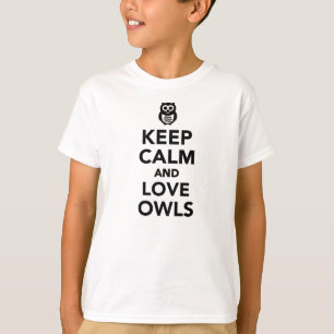 Camiseta Guarde la calma y ame los búhos