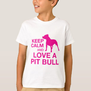 Camiseta Guarde la calma y ame un pitbull - ROSA