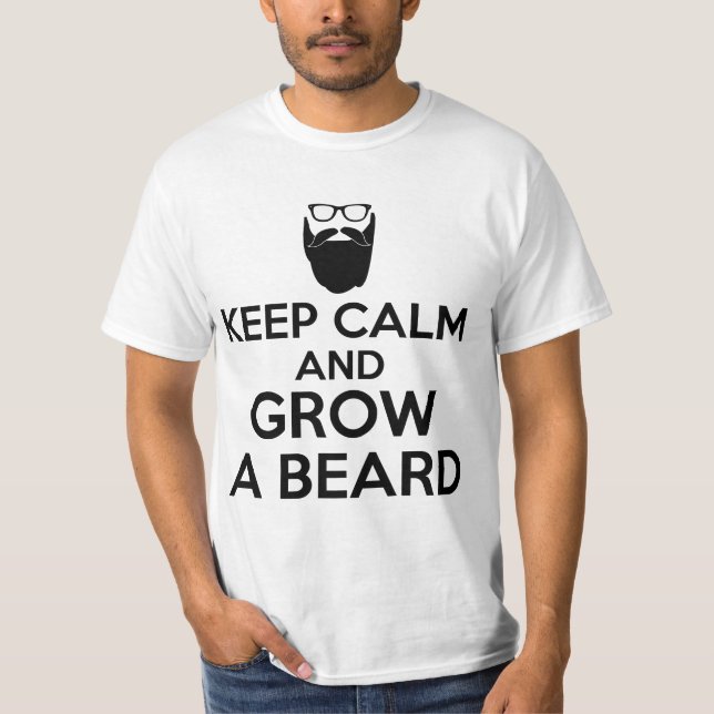 Camiseta Guarde la calma y crezca una barba (Anverso)