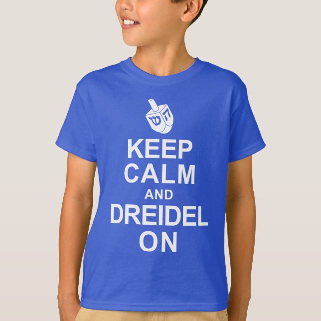 Camiseta Guarde la calma y Dreidel encendido (Anverso)