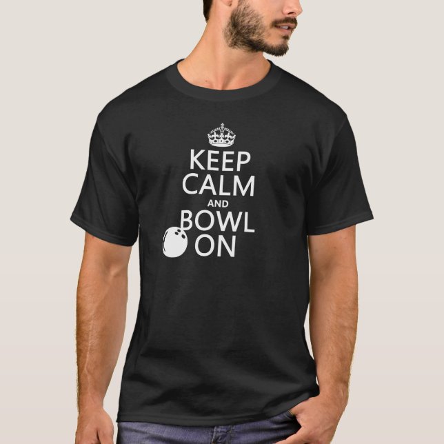 Camiseta Guarde la calma y el cuenco encendido - todos los (Anverso)