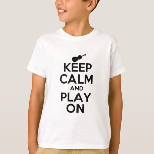 Camiseta Guarde la calma y el juego en el violín