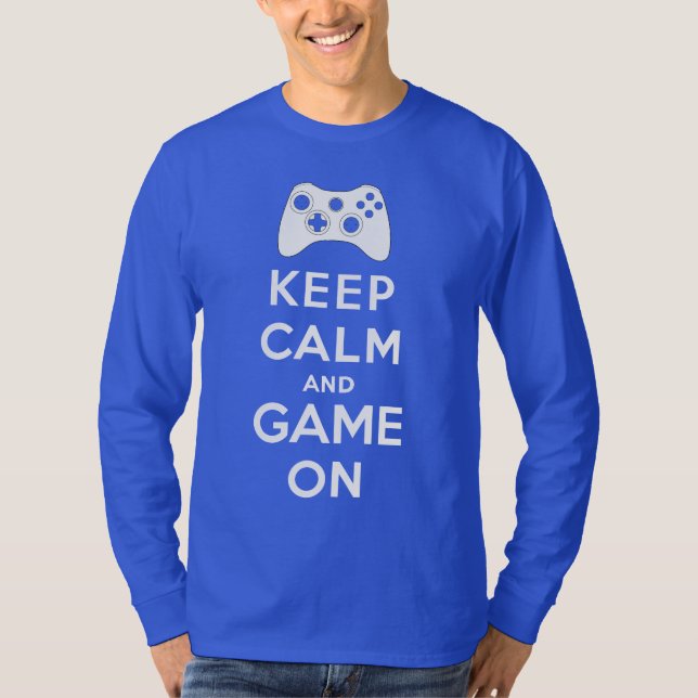 Camiseta Guarde la calma y el juego encendido (Anverso)