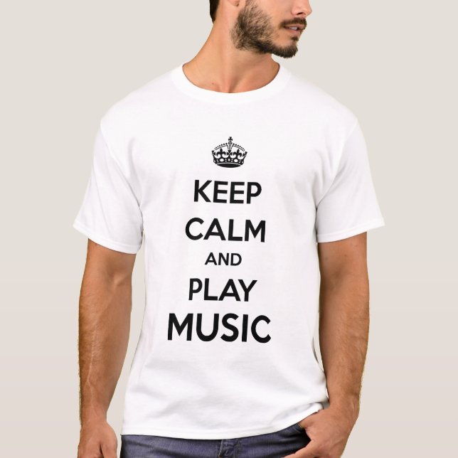 Camiseta Guarde la calma y la música del juego (Anverso)
