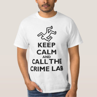 Camiseta Guarde la calma y llame el laboratorio de crimen