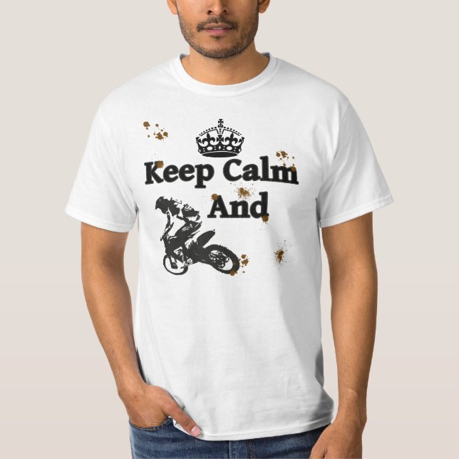 Camiseta Guarde la calma y monte - Dirtbikes (Anverso)