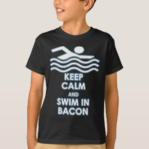 Camiseta Guarde la calma y nade en tocino