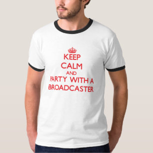 Camiseta Guarde la calma y vaya de fiesta con un locutor