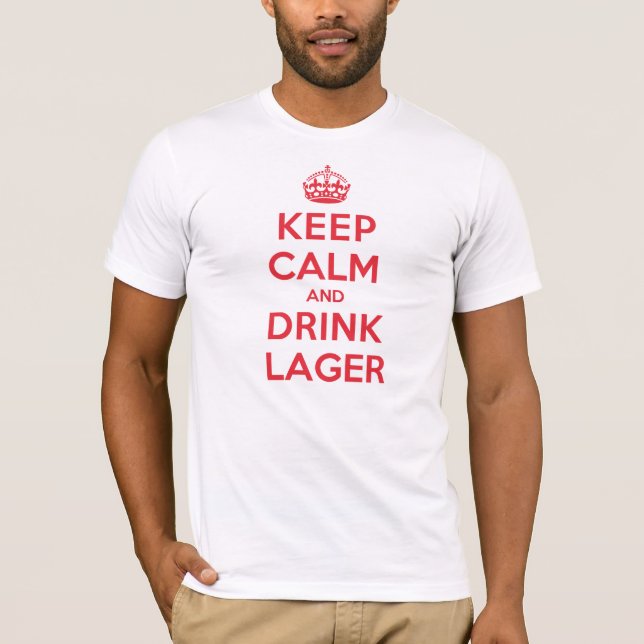 Camiseta Guarde la cerveza dorada tranquila de la bebida (Anverso)