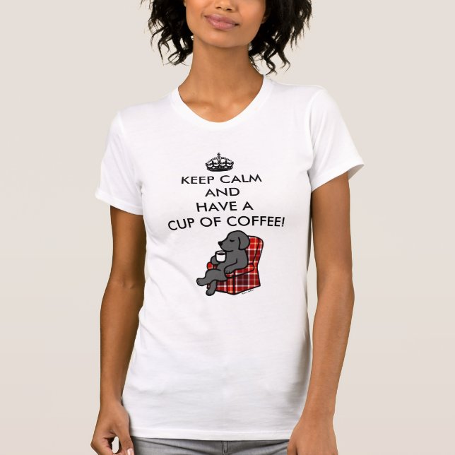 Camiseta Guarde Labrador negro tranquilo (Anverso)