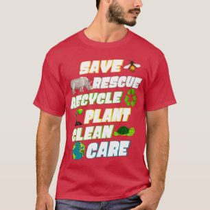 Camiseta Guarde Rescate Reciclar Planta Cuidado Limpio Día