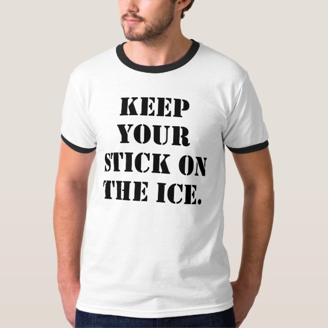 Camiseta Guarde su palillo en el hielo (Anverso)