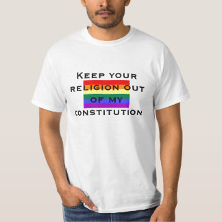 Camiseta Guarde su religión fuera de mi const…