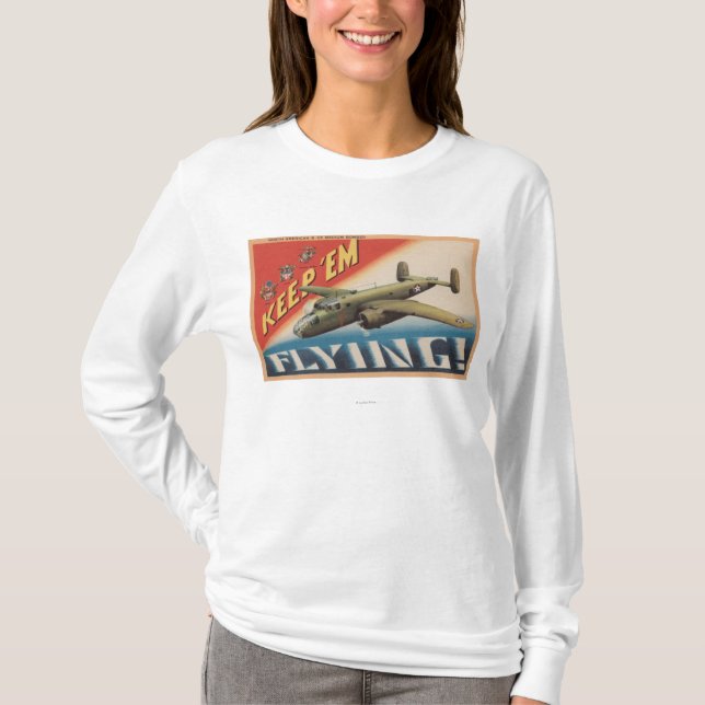 Camiseta Guárdelos el bombardero medio Flying/B-25 (el (Anverso)