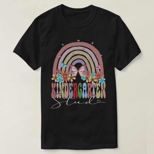 Camiseta Guardería de regreso a la escuela Rainbow Retro Gr (Diseño del anverso)