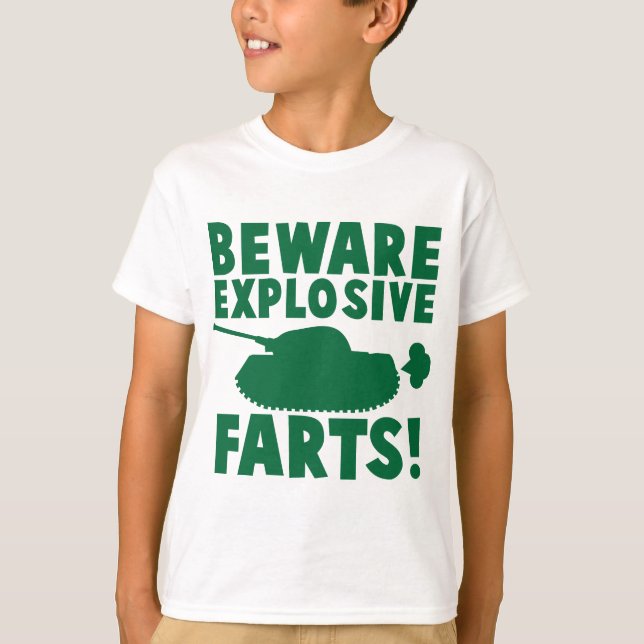 Camiseta ¡Guárdese de EXPLOSIVO FARTS! (Anverso)