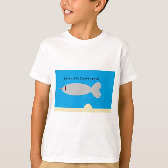 Camiseta Guárdese del zombi Narwhal (Anverso)