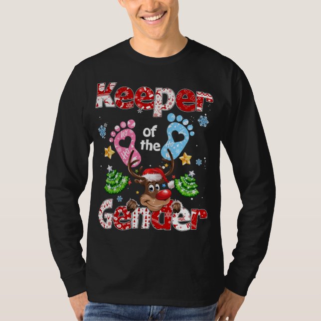 Camiseta Guardia De La Fiesta De Renos De Árbol De Navidad  (Anverso)