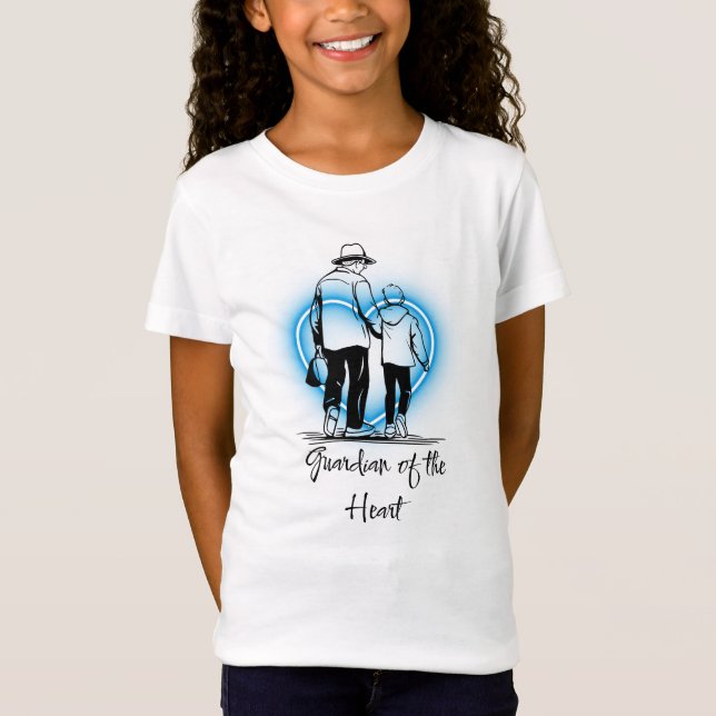 Camiseta Guardian Angel Father and Son Blue Heart Art (Anverso)