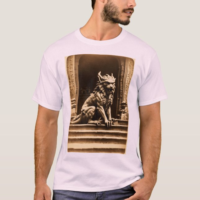Camiseta "Guardián caprichoso: Un estilo de gargoyle manist (Anverso)