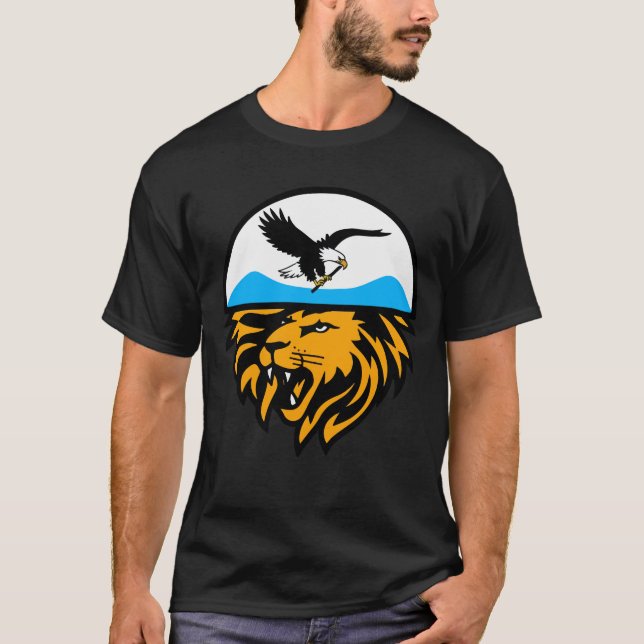 Camiseta Guardián celeste: Emblema de águila y león (Anverso)