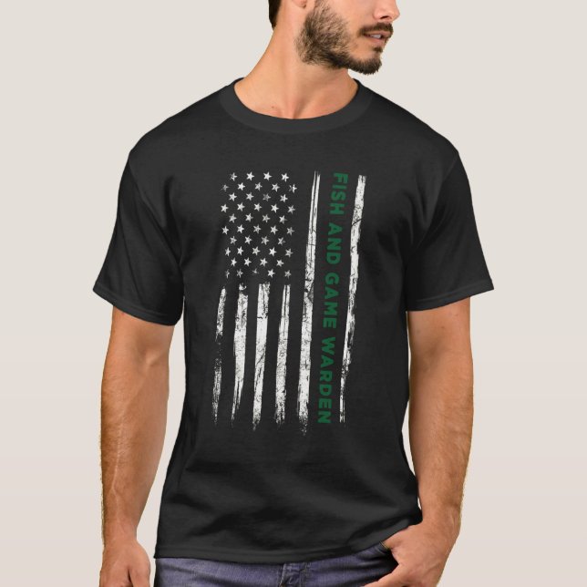 Camiseta Guardián de juego de pescado Bandera estadounidens (Anverso)